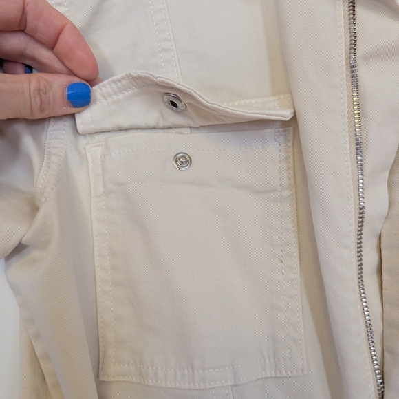 Good American Cream Denim Overalls - Picture 5 of 9